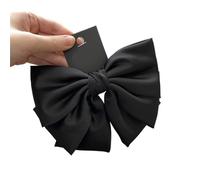 5 pezzi fermaglio for capelli con fiocco in raso da donna, for coda di cavallo, nastro a due strati, accessori for temperamento primaverile per Donne(Black)