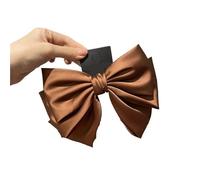 5 pezzi fermaglio for capelli con fiocco in raso da donna, for coda di cavallo, nastro a due strati, accessori for temperamento primaverile per Donne(Coffee)