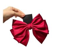 5 pezzi fermaglio for capelli con fiocco in raso da donna, for coda di cavallo, nastro a due strati, accessori for temperamento primaverile per Donne(Vin Rouge)