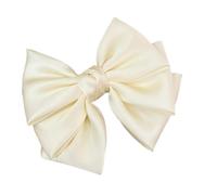 5 pezzi fermaglio for capelli con fiocco in raso da donna, for coda di cavallo, nastro a due strati, accessori for temperamento primaverile per Donne(Beige)