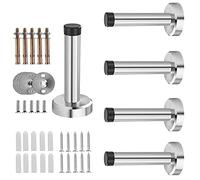 5 Pezzi Fermaporta a parete in acciaio inox - Fermaporta moderno, in acciaio satinato 304, supporto da parete per porta, altezza 9,5 cm