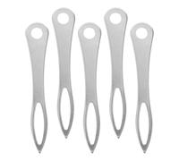 5 Pezzi Fibbia a Otto in Acciaio al Manganese per Elastici da Arco | Bordi Lisci e Struttura Ergonomica, Fissaggio Sicuro, Leggera e Portatile, per Tiratori e Regolazioni