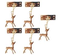 5 Pezzi Fibbia Decorativa Oro a Forma di Cervo per Borsa e Borsetta | Accessorio in Metallo Placcatura Multipla, Facile da Usare, Non Sbiadisce, per Borse e Handbag