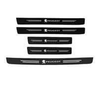 5 Pezzi Fibra di Carbonio Battitacco per Auto per Peugeot 3008 E3008 P64 2024 2025, Protezione per Paraurti Posteriore,Fibra di Carbonio Guardia Porta Soglia Antigraffio