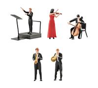 5 pezzi figure di musicisti figure di persone dipinte 1:64 collezioni ornamento