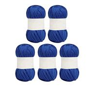5 Pezzi Filato per T-Shirt, Larghezza 0,8 Pollici e Lunghezza 25,2 Metri, Bande Macramè, Filato Tessile Morbidissimo, per Uncinetto, Maglia, Annodatura e Design Tessile (Blu)