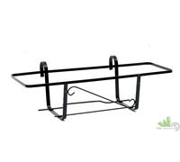 5 PEZZI FIORIERA DA BALCONE BALCONIERA PORTAVASO FISSA 50x20x16h ACCIAIO NERA