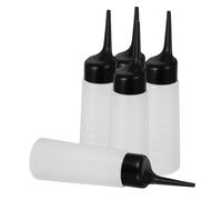5 Pezzi Flacone Dosatore in Plastica 160ml con Beccuccio | Corpo Trasparente con Segni di Livello, Uso Mirato per Basi, Shampoo e Olio nei Saloni Professionali