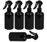 5 Pezzi Flacone Spruzzatore Manuale 250ml in Plastica Nero | Nebbia Fine, Bocca Ampia e Forma Arrotondata, per Viaggio, Laboratorio Creativo, Pulizia