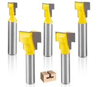 5 pezzi fresa da 8 mm, fresa per scanalatura, gambo per fresa, fresa a T, fresa a T, fresa per legno, fresa a T, codolo per fresa, router