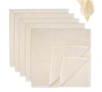 5 Pezzi Garza Alimentare per Formaggio, 60 X 60 cm Cheese Cloth Riutilizzabili, Panno per Formaggio Ultra Fine, Organic Cotton Cheese Cloth, Panno di Formaggio per Formaggio, Succhi di Frutta, Tofu
