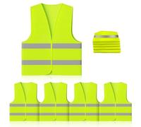 5 Pezzi Gilet di Sicurezza Riflettente, Gilet Catarifrangente di Sicurezza, Gilet Alta visibilità, Giubbotto di Sicurezza Riflettente per Auto Addetti alla Pulizia Cantiere