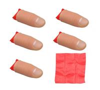 5 pezzi Giocattolo Magico Della Novità Classico Fazzoletto in gomma con chiusura a scatto per dita Pollice Finto Magic Trick Fingers Dita finte Punte morbide del Dito Magico Punta del Pollice