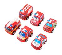 5 pezzi Give per feste giovani per bambini Camion dei pompieri con cartoni animati in miniatura e auto della polizia Playset