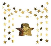 5 Pezzi Glitter Dorato Stelle Ghirlanda,5x4M Ghirlande di Carta Con Stelle Scintillanti,Ghirlanda stelle,Adatto per matrimoni, compleanni, feste di Natale