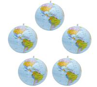 5 Pezzi Globo Gonfiabile Globe PVC da Mondo Terra Gonfiabile Globo Pallone da Spiaggia per Giocare in Spiaggia o Insegnare, Mappamondo gonfiabile in Inglese per Regalo Festa del Giorno dei bambini