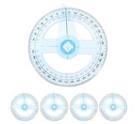 5 Pezzi Goniometro Circolare in Plastica a 360 Gradi per Geometria | Lettura Precisa Dell’angolo, Formato Compatto da Portare, per Disegni Tecnici, Studi e Laboratori Creativi