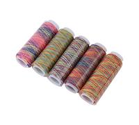 5 Pezzi Gradiente Multicolore, Filo Sashiko Variegato Fil a Coudre Cucito Quilting Ricamo Rocchetti di Filo Accessorio per Indumenti