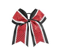 5 pezzi grandi fiocchi glitterati for cheerleader for capelli da ragazza cheerleading softball team accessori for for competizione di football sport Per Cheerleaders(Red)