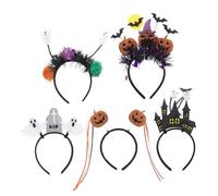 5 Pezzi Halloween Party Headbands Set With Cat Ears And Pumpkin Designs Lightweight Comfortable Hair Accessories For Festive Cosplay And Dress Up Events