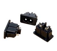 5 pezzi IEC320 C8 nero 2 terminali spina di alimentazione presa di ingresso AC 250 V 2,5 A
