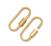 5 pezzi in acciaio inossidabile dorato a forma di U con chiusura a vite, moschettone, connettore fai da te per collane, braccialetti, portachiavi, forniture per la creazione di gioielli - Oro