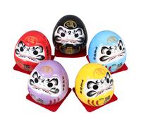 5 pezzi in ceramica Daruma bambola set decorazioni per la casa giapponese con