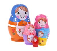 5 Pezzi In Legno Babushka Bambola Russa Che Nidifica Figure Colorate Dipinte A