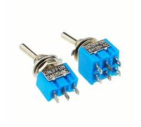 5 pezzi in miniatura interruttore a levetta a leva unipolare doppio tiro ON-OFF-ON/ON-ON 120VAC 6A montaggio da 1/4 pollici MTS-102 103 202 203(MS CAP 5PCS)