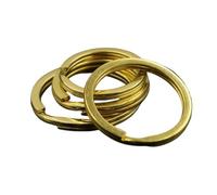 5 pezzi in ottone massiccio anelli spaccati doppio anello portachiavi 15-38mm gancio per borsa connettore portachiavi portachiavi fai da te artigianato in pelle Hardware (Size : Outer diameter 25mm)