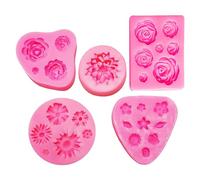 5 pezzi in silicone a forma di fiore, forma di fiore di rosa, a forma di fiore, in silicone 3D, forma di fiore, forma di bouganville