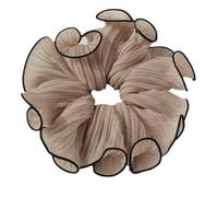 5 pezzi in tessuto plissettato, elastici per capelli, grandi volant, scrunchies da donna, pieghevoli, per coda di cavallo, eleganti anelli per capelli francesi per donne, regalo di compleanno, marrone