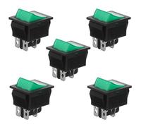 5 Pezzi Interruttore a Bilanciere a Barca Verde Led, Alta Potenza | Plastica, per Ambienti Marini e Pannello Barca, Uso su Veicoli e Luci Ausiliarie