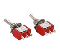 5 pezzi interruttore a levetta in miniatura unipolare doppio tiro ON-OFF-ON/ON-ON 120VAC 6A montaggio da 1/4 pollici MTS-102 103(MTS-103 5PCS)