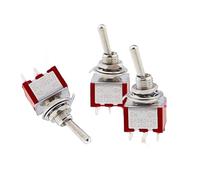 5 pezzi interruttore a levetta in miniatura unipolare doppio tiro ON-OFF-ON/ON-ON 120VAC 6A montaggio da 1/4 pollici MTS-102 103 202 203(MTS-Waterproof cap)