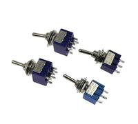5 pezzi Interruttore a levetta ON-OFF/ON-OFF-ON 3/6 pin 2/3 posizioni Latching MTS-102 103 202 AC 125 V/6 A 250 V/3 A Pulsante di accensione Interruttore for auto(202)