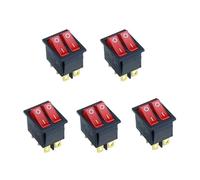 5 pezzi Interruttore luce 6 pin On Off Rosso Verde illuminato Doppio interruttore a bilanciere for barca 20A 125V AC 15A 250V Doppi interruttori for auto marina(5pcs red)