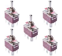5 Pezzi Interruttore Toggle Momantaneo DPDT On-Off-On 250V AC 15A