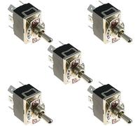 5 Pezzi Interruttore Toggle On-Off-On Standard DPDT 15A 250VAC