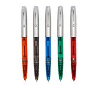 5 pezzi Jinhao 51A fontana di plastica penna set, trasparente, di colore diversità (blu, verde, grigio, arancio, rosso)