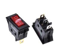 5 pezzi KCD3 220V ON/OFF SPST interruttore a bilanciere unipolare singolo lancio 2 posizioni 3 pin 15 A 125 V CA con luce LED 32 * 16 mm doppia fibbia