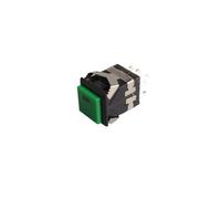 5 pezzi KD2-22 Interruttore a Pulsante Quadrato a 8 pin con Indicatore LED, 3A/250V 6A/125V Interruttore a Pulsante Quadrato Senza Blocco con Ripristino Automatico Senza Blocco (Green+Black)