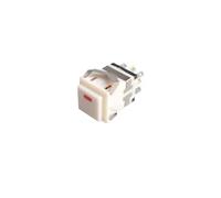5 pezzi KD2-22 Interruttore a Pulsante Quadrato a 8 pin con Indicatore LED, 3A/250V 6A/125V Interruttore a Pulsante Quadrato Senza Blocco con Ripristino Automatico Senza Blocco (White+White)