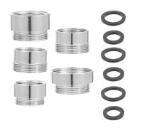 5 Pezzi Kit Adattatore Aeratore per Rubinetto, Rame Argento, M22 | Filtri e Spruzzatori del Lavello, Modelli Femmina 16x1 a 22, Installazione Semplice