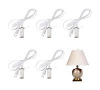 5 Pezzi lampada e14con cavocon cavo da 1,8 m e spina europea,E14 porta lampada，Presa Elettrica Interruttore Presa E14，PortalampadaE14，kit lampada bottiglia e14， perAdatto per lampade a sospensione
