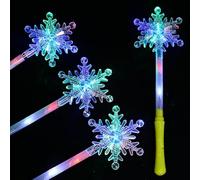 5 pezzi LED Light Up Wands Bacchetta magica per la pista da ballo di nozze oggetti di scena, reception, concerto, campeggio (Fiocco di neve)