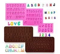 5 pezzi Lettera e Numero Stampi per Fondente, 0-9 Numero Lettera A-Z Alfabeto Fatto a mano In silicone Caramelle Stampi per cioccolato Stampo da forno Decorazioni per torte di buon compleanno Simboli