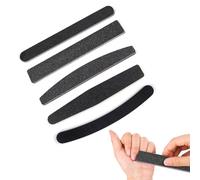 5 Pezzi Lime per Unghie, Lima per Unghie 100/180 a Doppia Faccia lavabile, Professionale Mezza luna Bilaterale Strumenti per la Cura Degli Unghie, per Uso Domestico e Salone, Nero