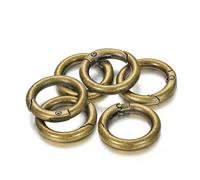 5 pezzi/lotto fermagli a molla in metallo con anello a O apribile, moschettone rotondo, portachiavi, clip per borsa, gancio, fibbie per catena per cani, connettore per gioielli fai da te, bronzo ant