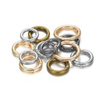 5 pezzi/lotto fermagli a molla in metallo con anello a O, moschettone rotondo apribile, portachiavi, clip per borsa, gancio, fibbie per catene per cani, connettore per gioielli fai da te - colori mi